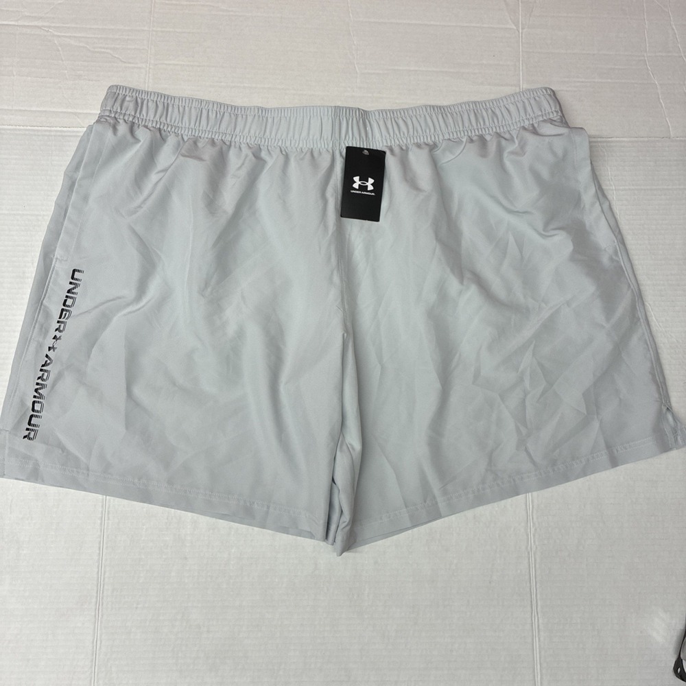 Under Armour Men's Woven Wordmark Shorts Size 4XL Gray 8" Inseam 1383356 NWT